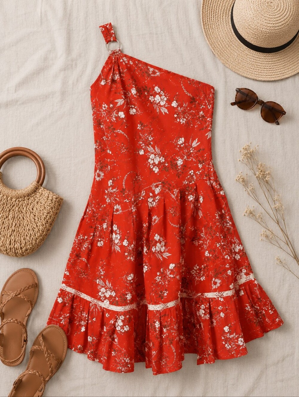 FREE PEOPLE Woman's Red Mini Dress